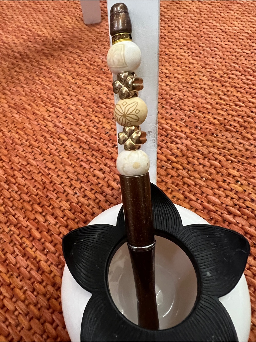 HM6. Handmade Wooden Bead and Brass Pen